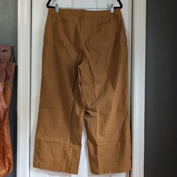 Yellow Cropped Wide Leg High Waist Pants Nicole Miller NY - Picture 2 of 6